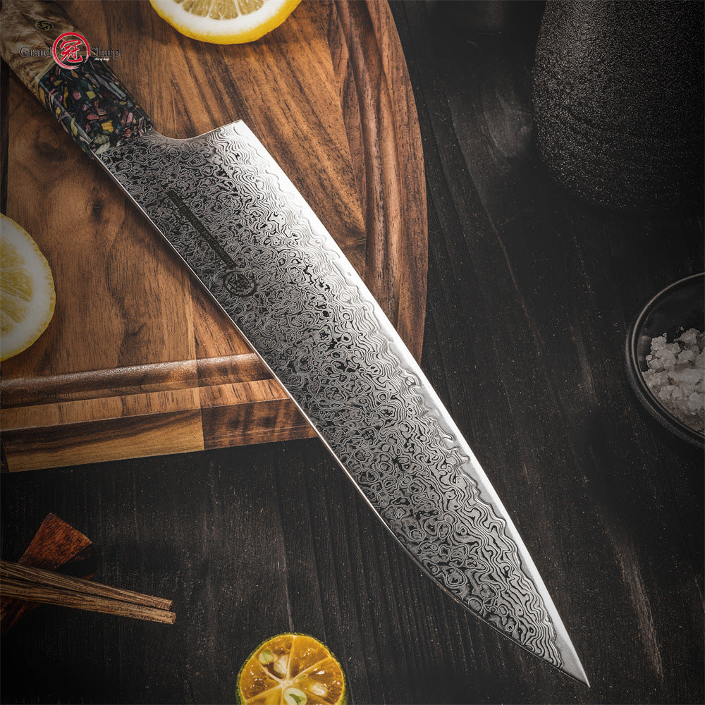 Red Resin Damascus Steel