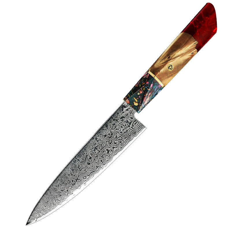 Red Resin Damascus Steel