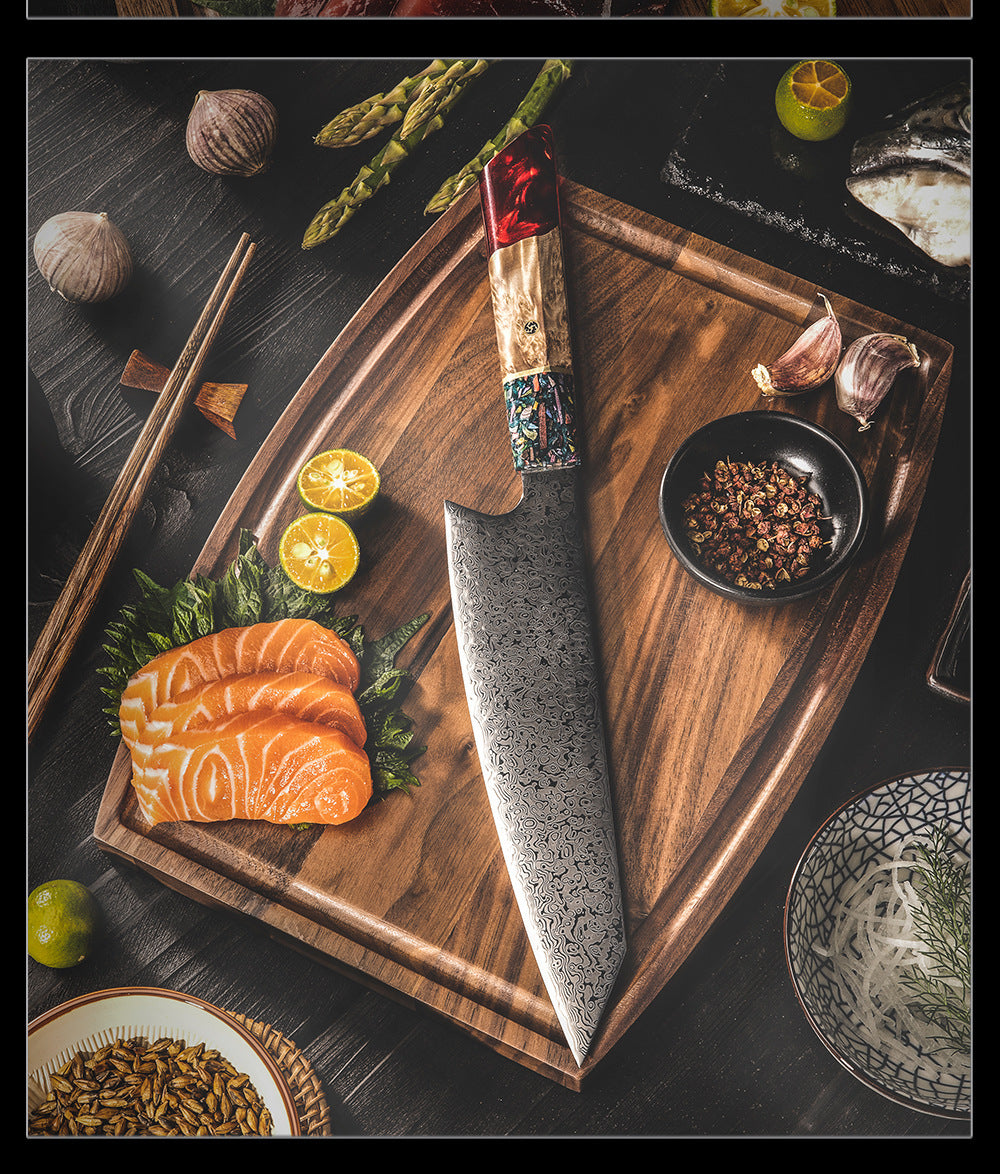 Red Resin Damascus Steel
