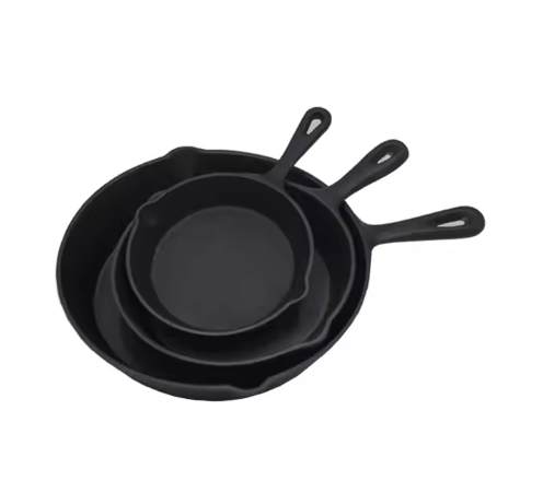 Pre-Seasoned Cast Iron Skillet 3 Piece Set
